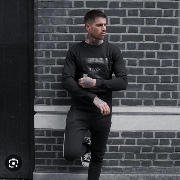 BLVCK Paris Exclusive Square Logo French Terry Cotton Sweatshirt - Picture 7 of 8